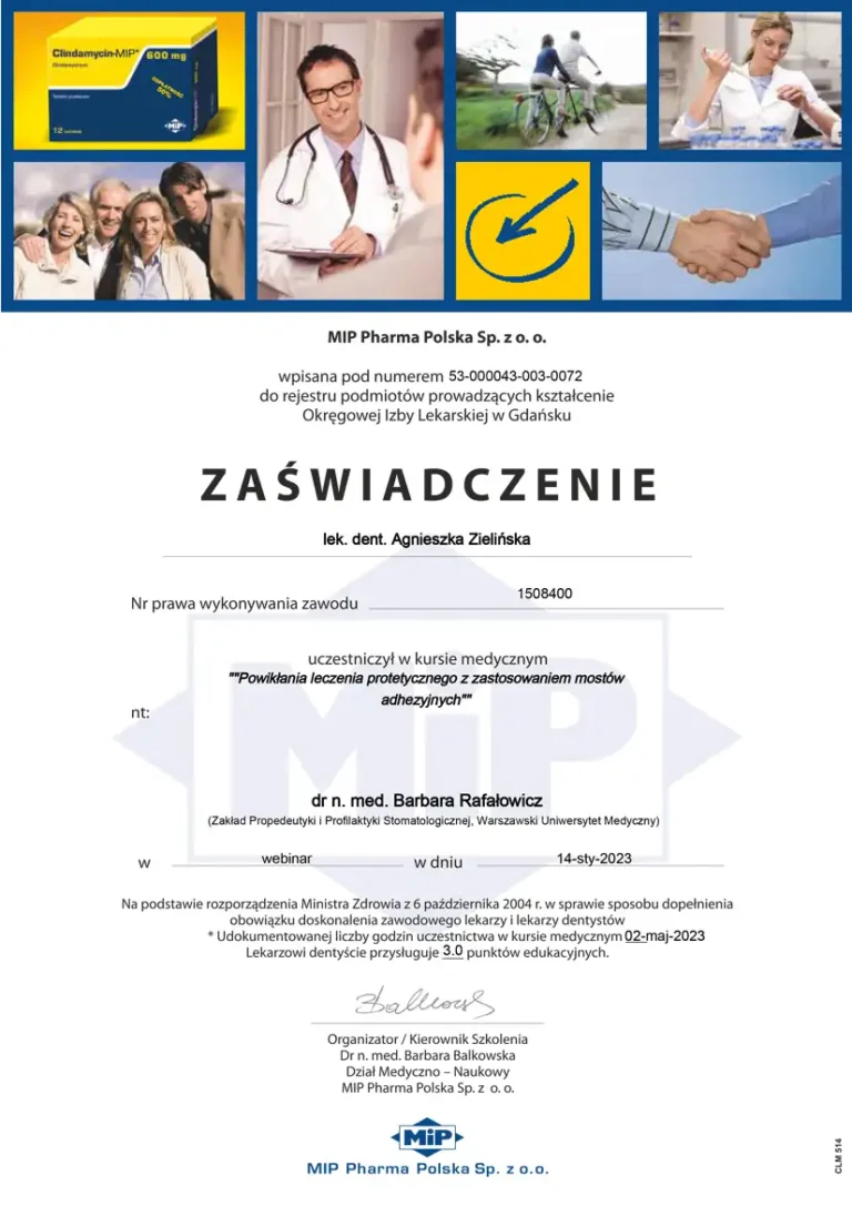 Powikłania leczenia protetycznego z zastosowaniem mostów adhezyjnych