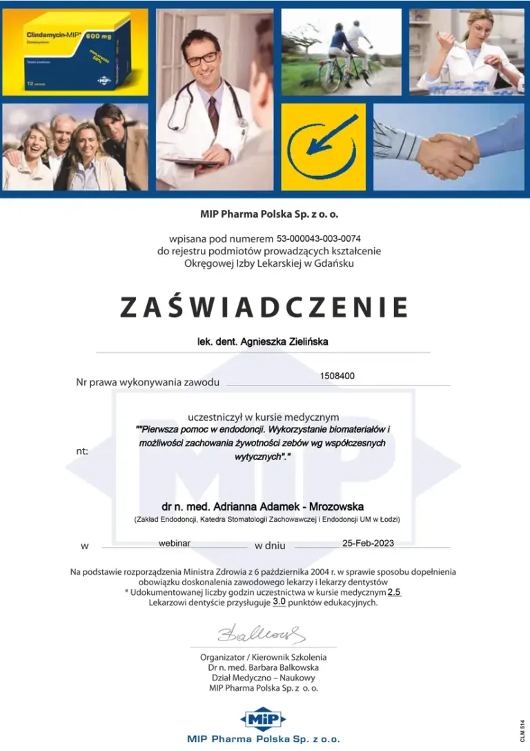 Pierwsza pomoc w endoncji. Wykorzystanie biomateriałów i możliwości zachowania żywotności zębów wg współczesnych wytycznych